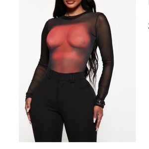 NWT Fashion Nova Hottest In The Room Mesh Bodysuit